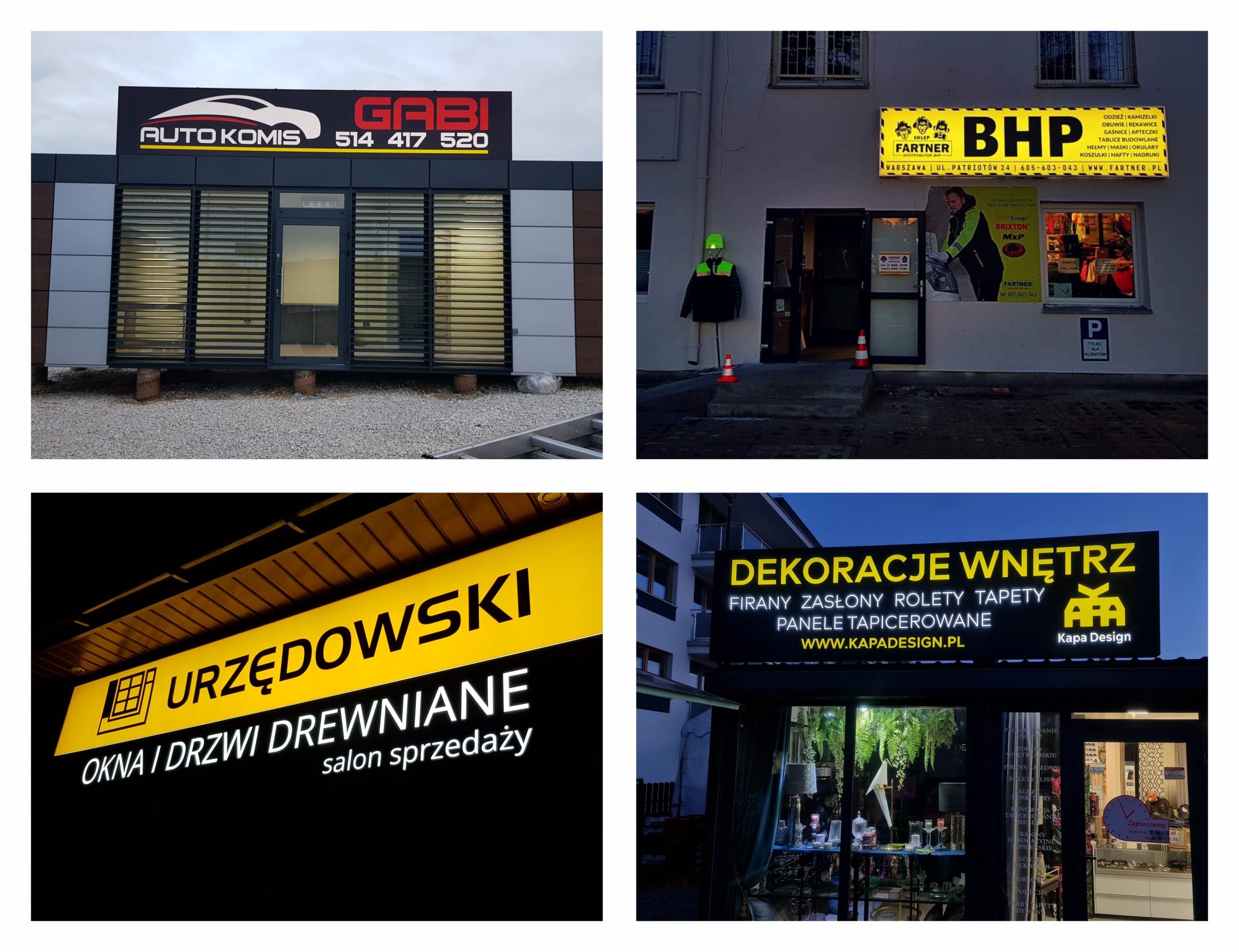 Kasetony reklamowe - realizacje